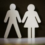 a couple of paper cut out of a man and a woman